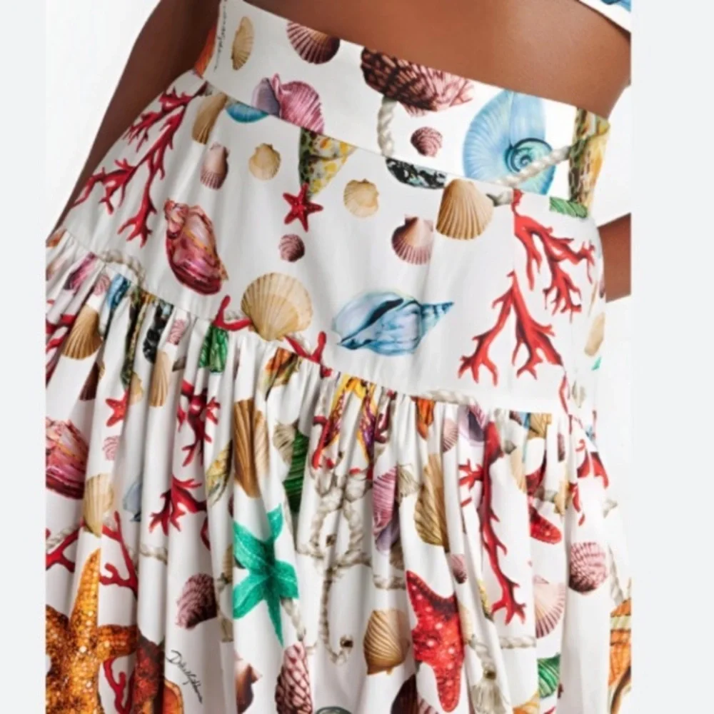 COMMENSE Set Shell Print Crop Top & Skirt - Picture 5 of 11